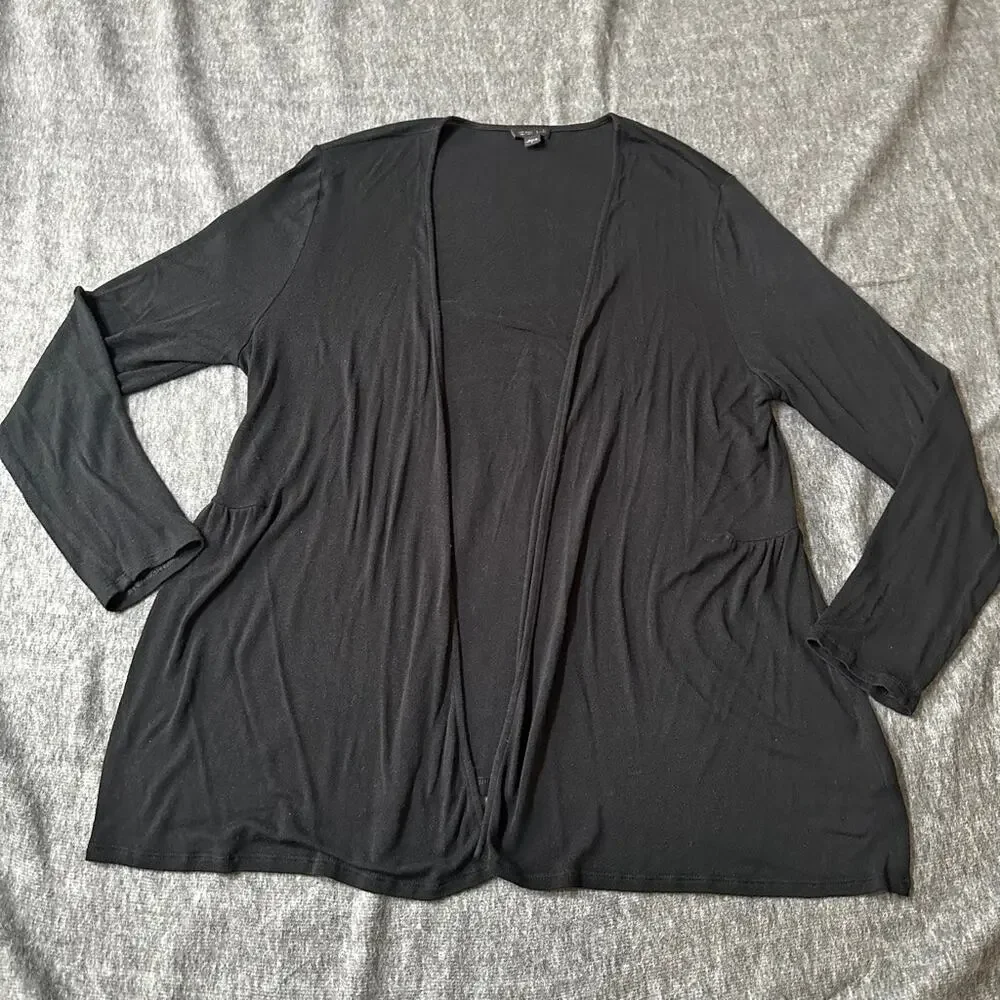 J.JILL Wearever Collection Black Cardigan L Rayon Spandex - Picture 4 of 9